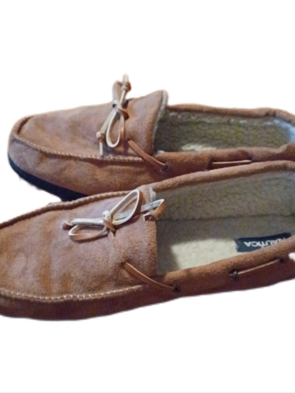 -- Nautica Men's Brown Suede Loafers Size 12